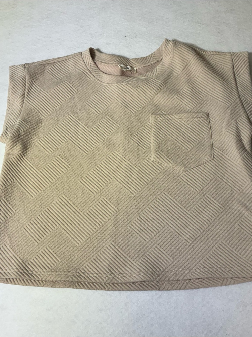 Entro Taupe Geometric Stripe Shirt Size Medium